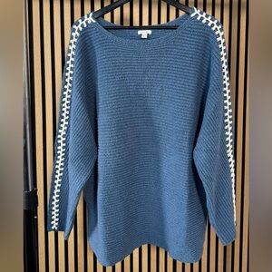 Blue and White Women's Sweater